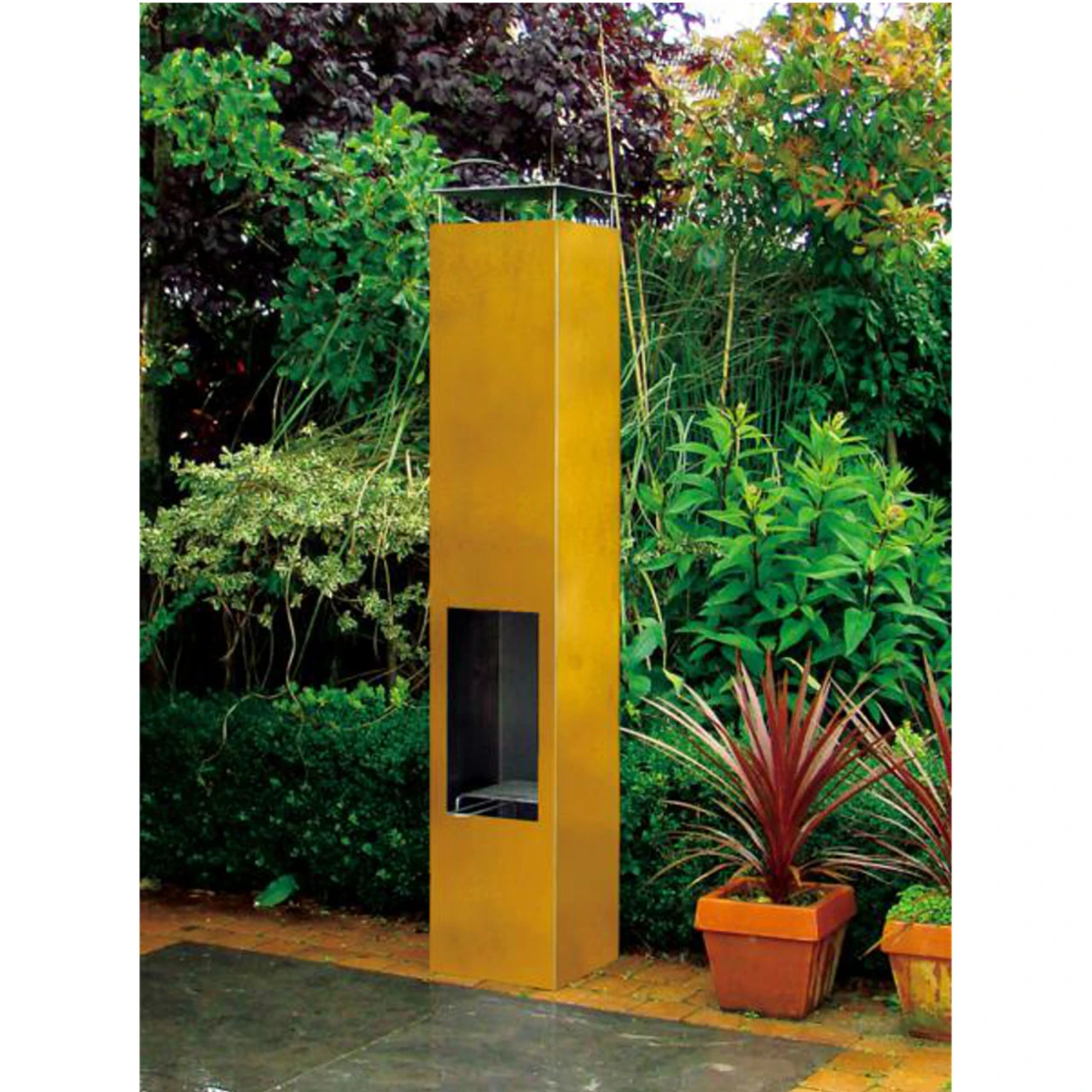 Outdoor/Garten Kamin Feuersäule Amayo XXL In Corten Stahl – Bild 2