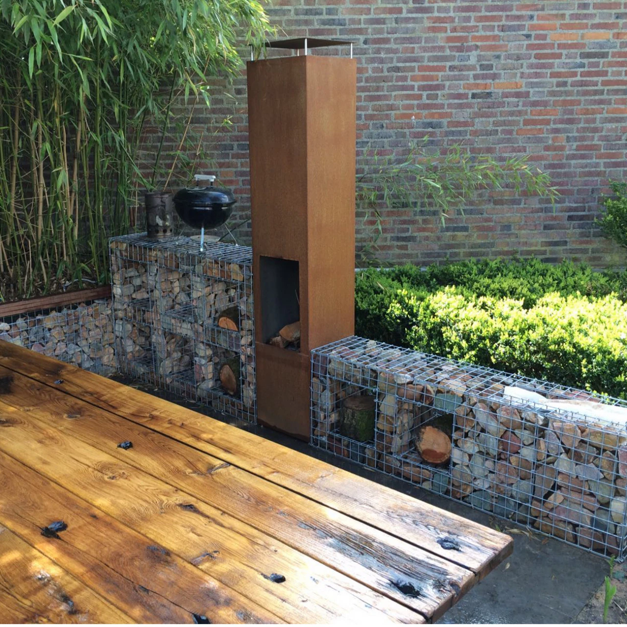 Outdoor/Garten Kamin Feuersäule Amayo XXL In Corten Stahl – Bild 3