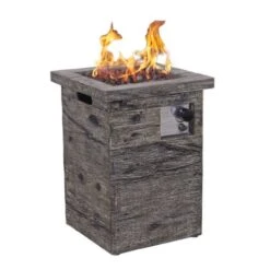 Column 50 Gaskamin Außenkamin Holzoptik