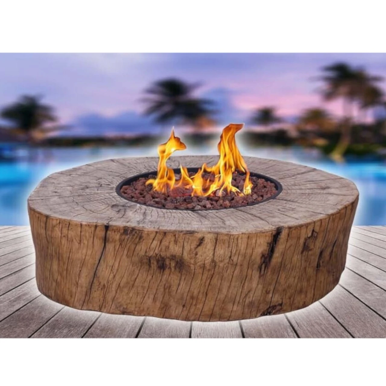 Tree Gaskamin Außenkamin Holzoptik – Bild 2