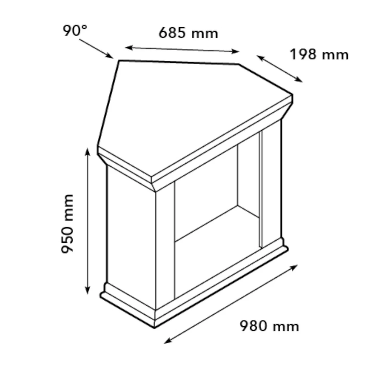 Cadiz Corner Levico LED Kamin Naturstein Weiß – Bild 5