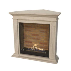 Cadiz Corner Bioethanol Kamin Naturstein Weiß Und Steindekor