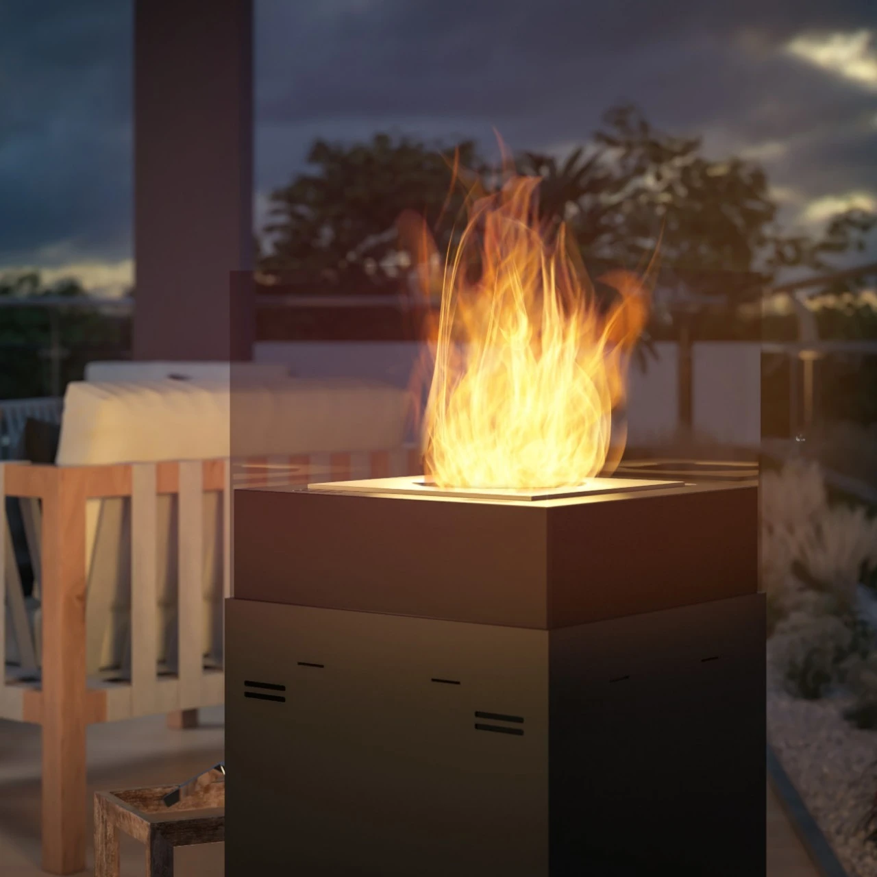 Instand 850 Schwarz Ethanolkamin Feuersäule – Bild 4