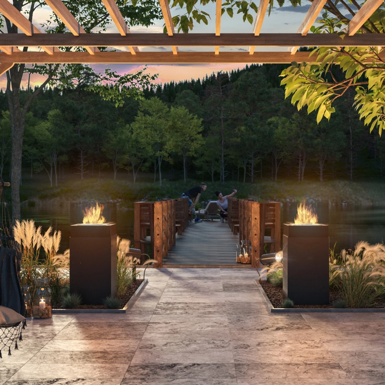 Instand 850 Schwarz Ethanolkamin Feuersäule – Bild 7