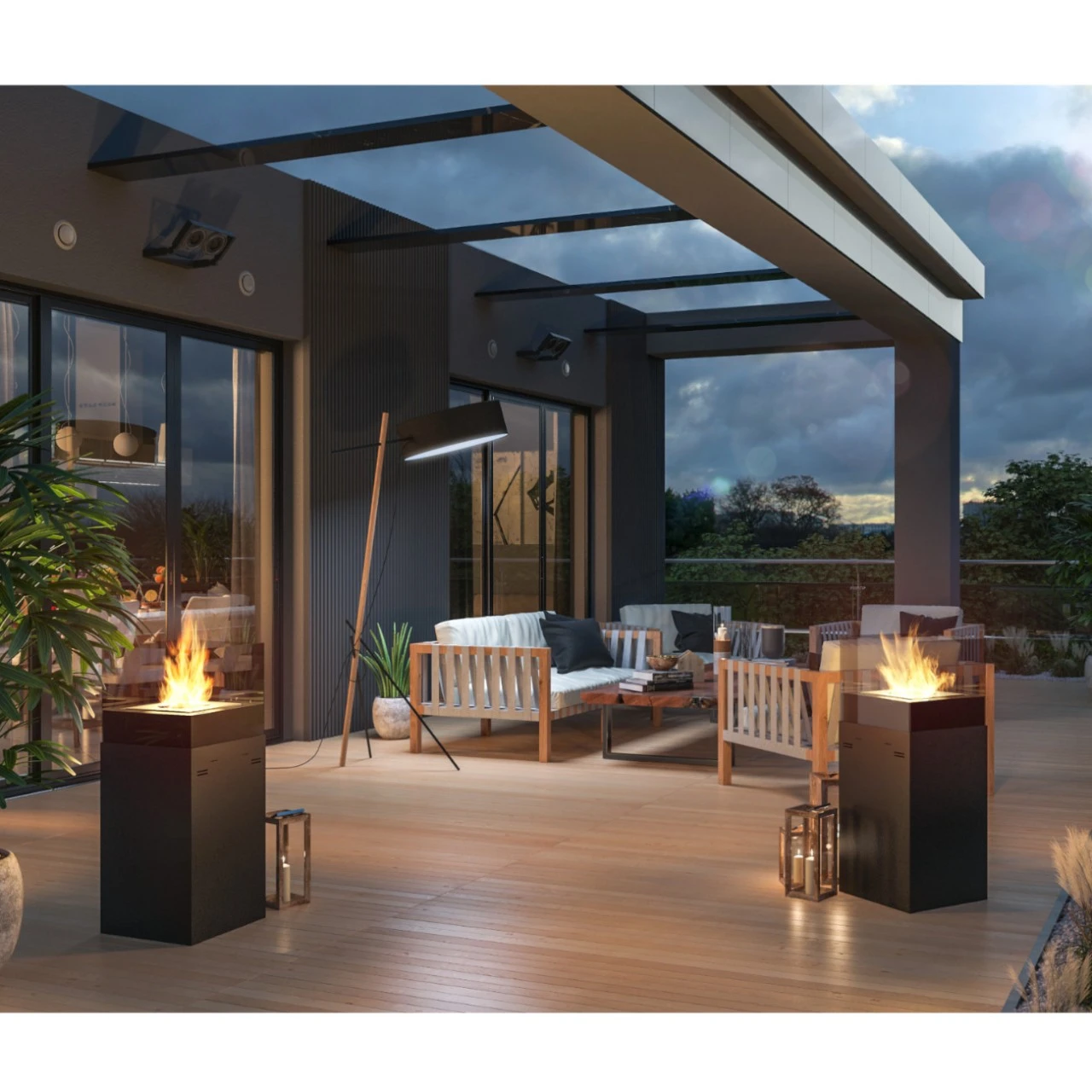 Instand 850 Schwarz Ethanolkamin Feuersäule – Bild 3