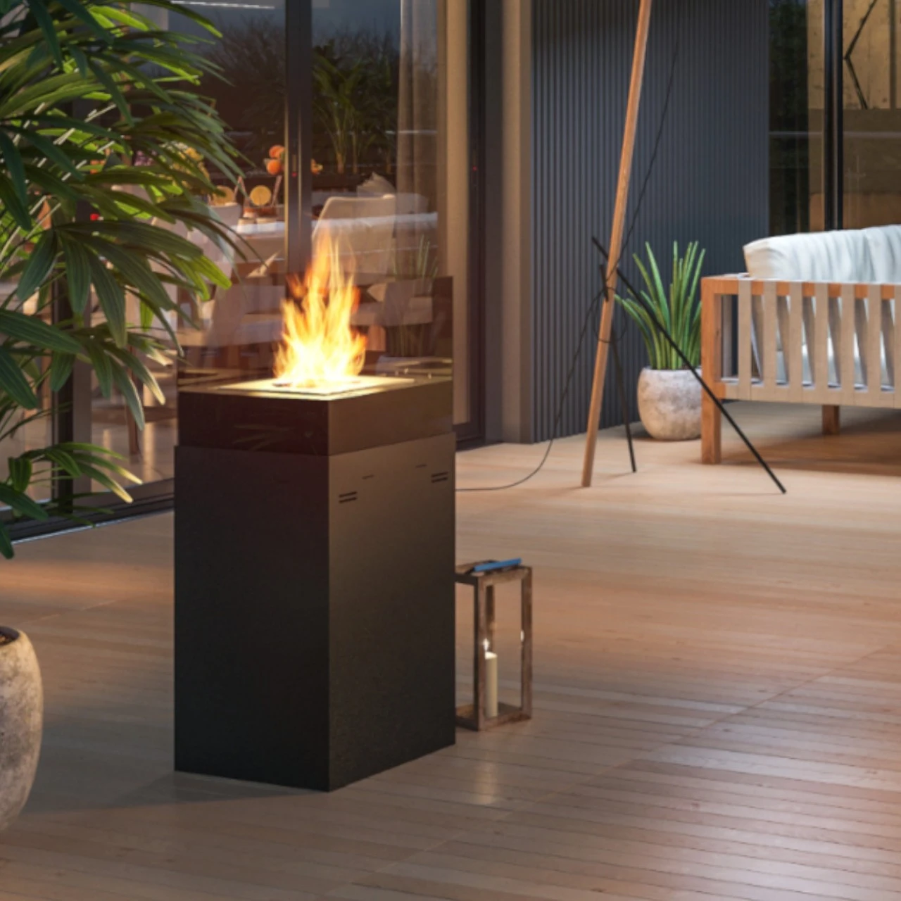 Instand 850 Schwarz Ethanolkamin Feuersäule – Bild 2