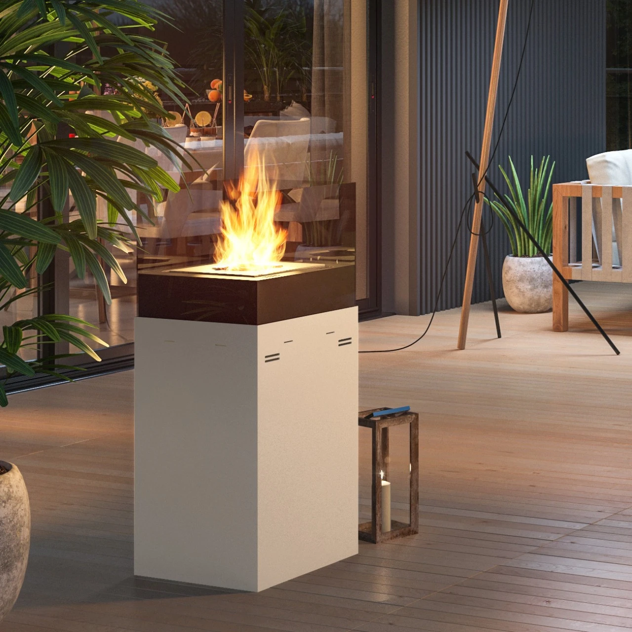 Instand 850 Weiß Ethanolkamin Feuersäule – Bild 2