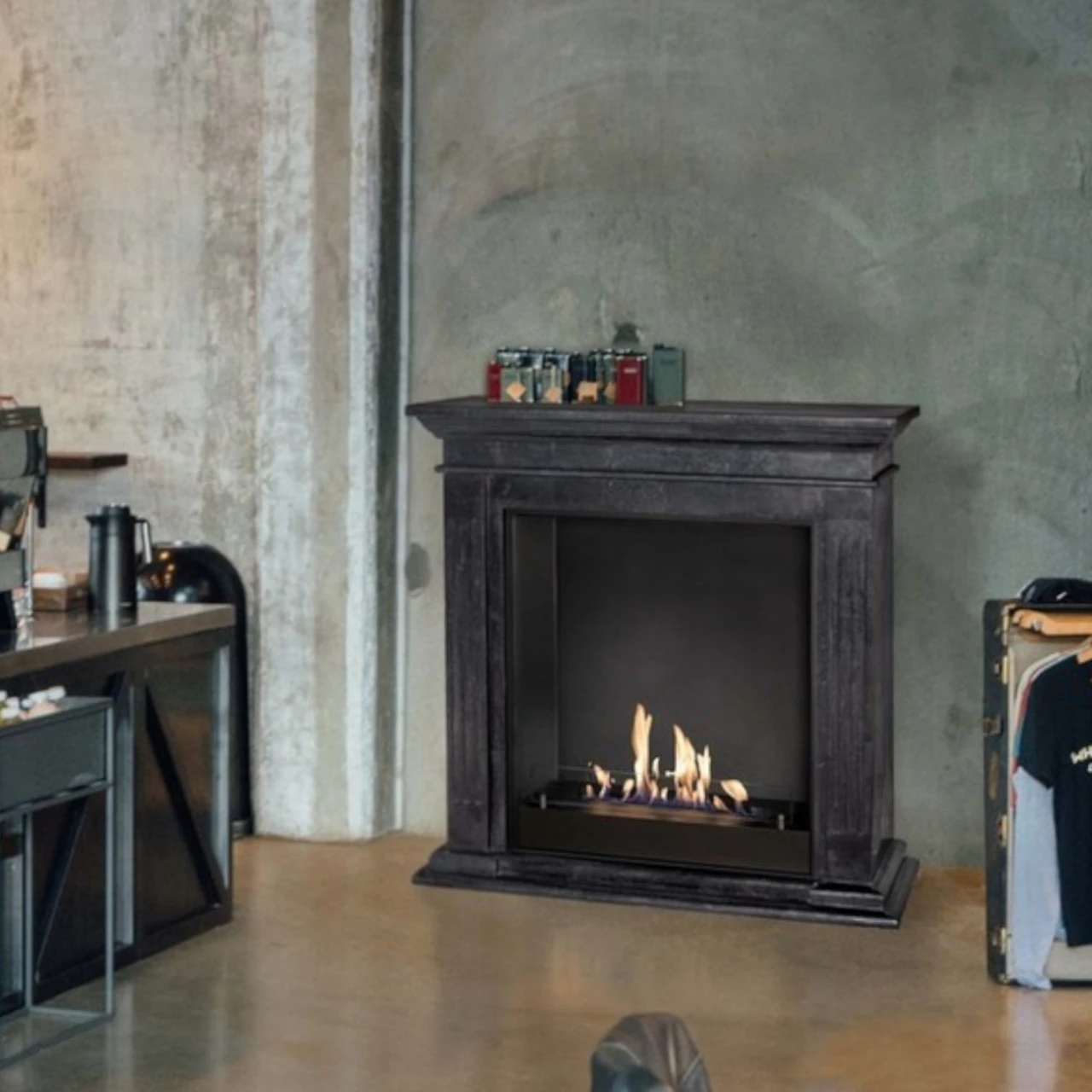 Cadiz Bioethanol Kamin Naturstein Schwarz – Bild 2