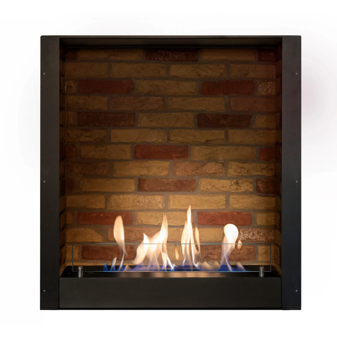 Kreta Bioethanol Kamin Naturstein Schwarz Mit Steindekor – Bild 2