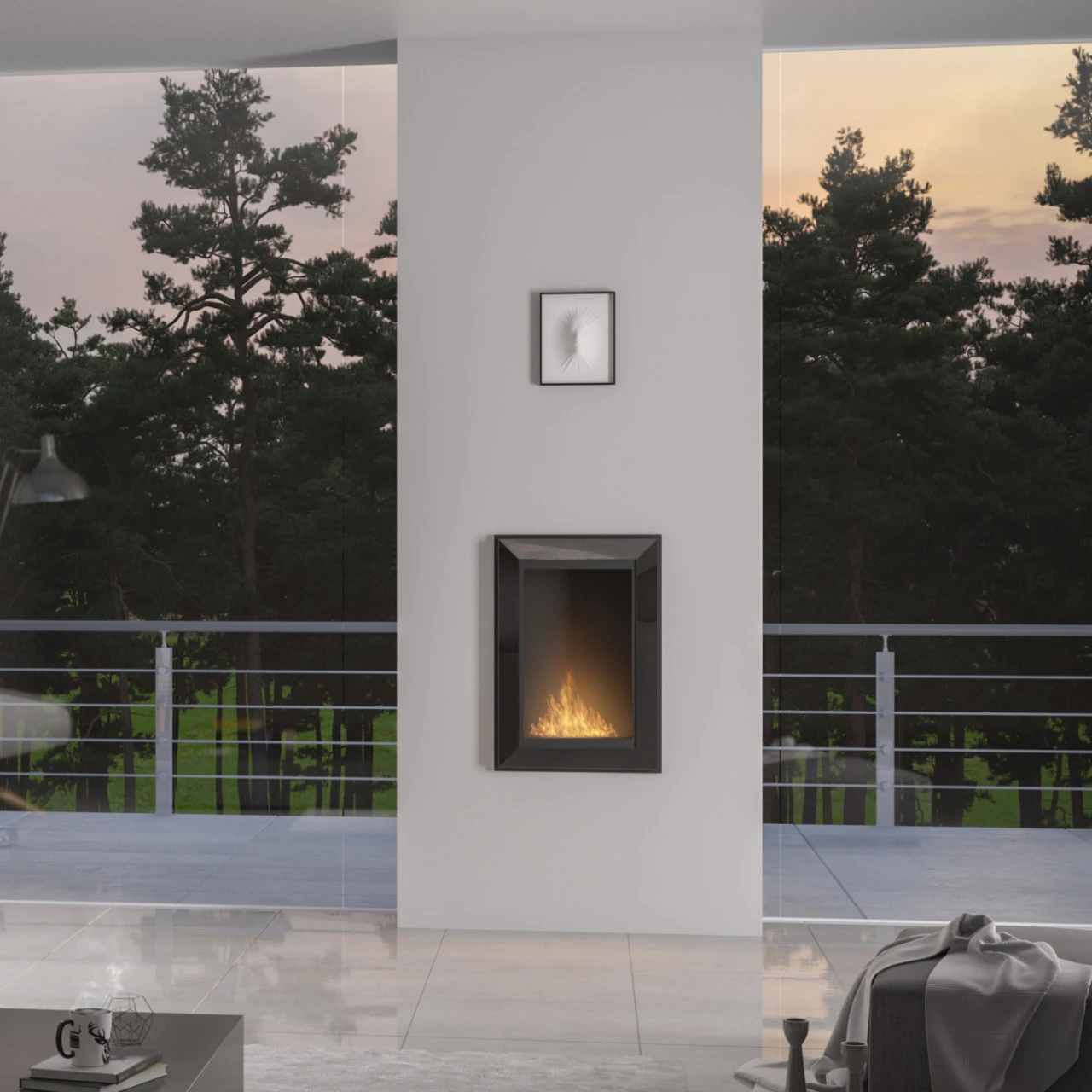 FRAME 550 Ethanolkamin Einbaukassette Weiß – Bild 10