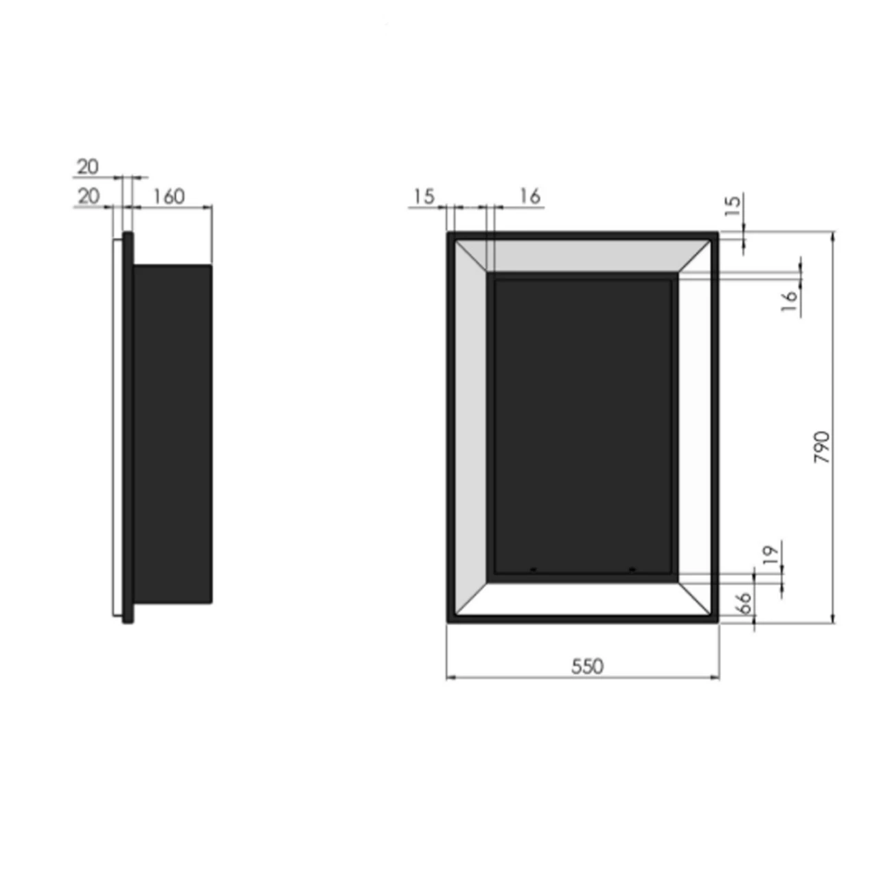 FRAME 550 Ethanolkamin Einbaukassette Weiß – Bild 12