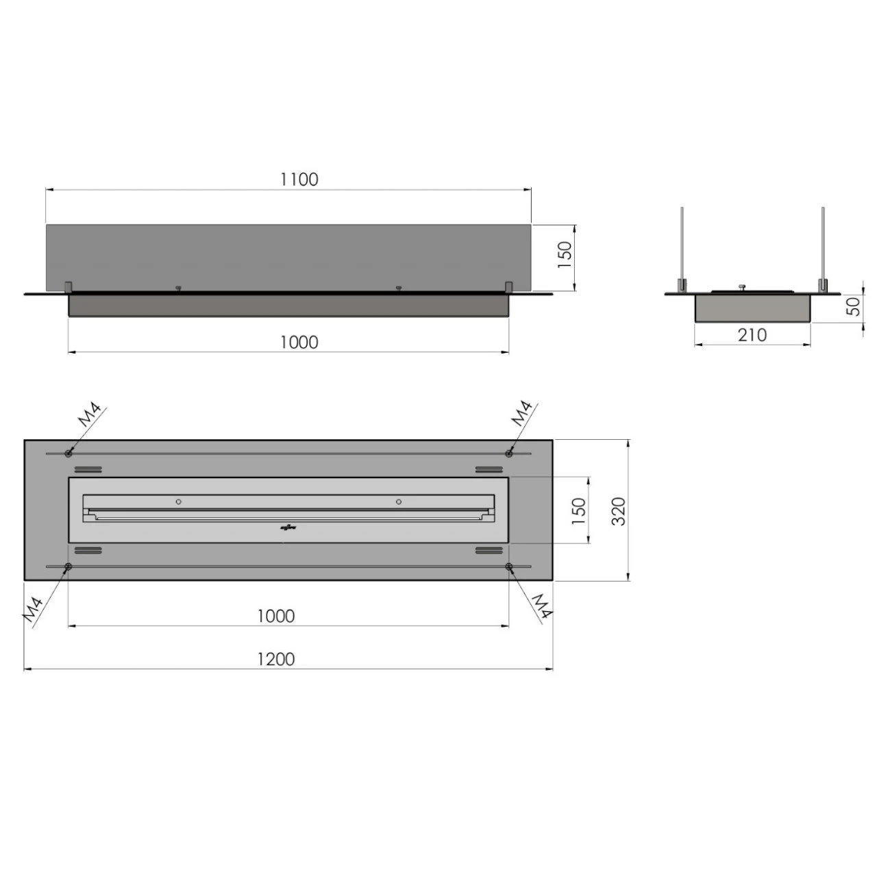 INSERT 1200 Ethanolkamin Einbauprofil – Bild 11