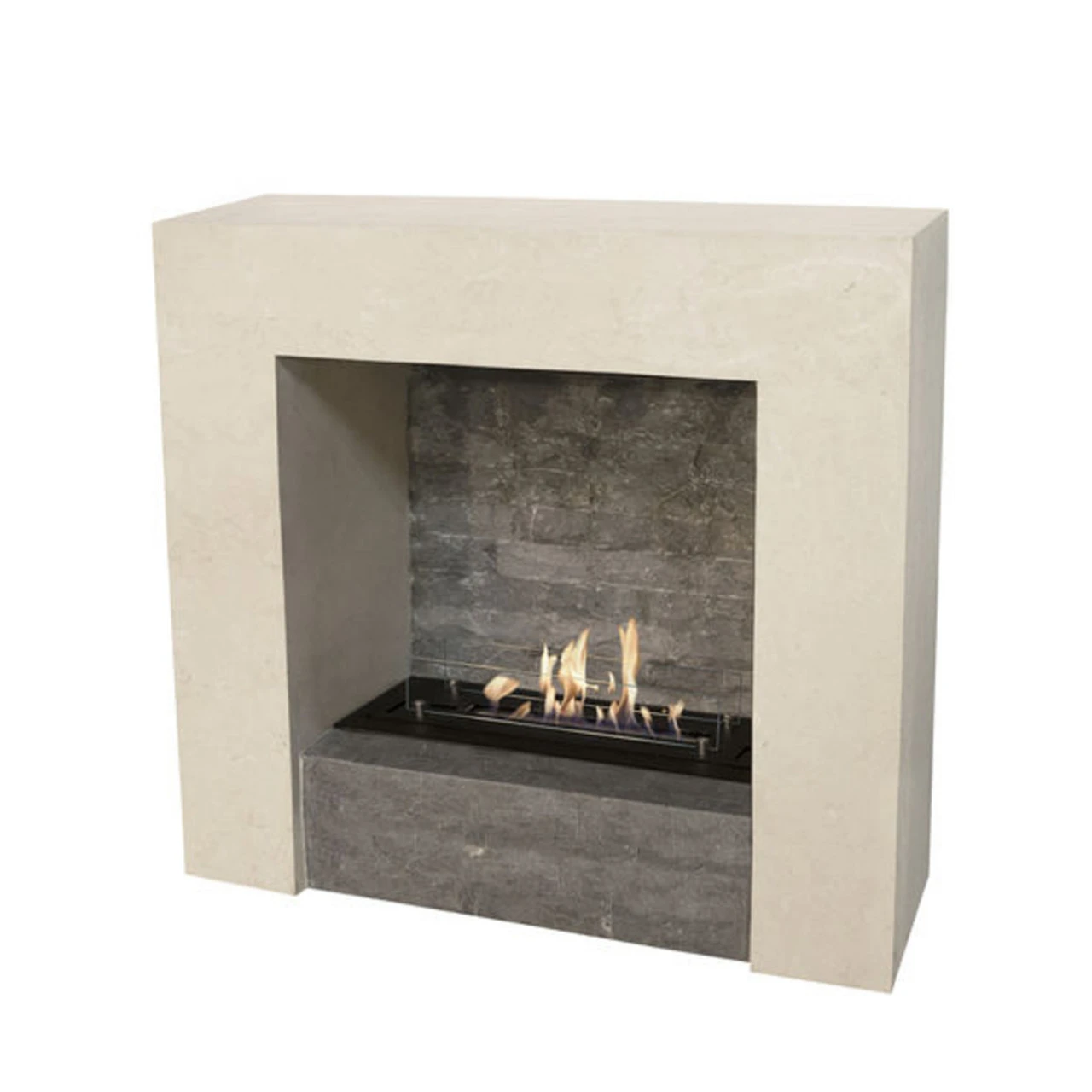 Milos Fossilstein Bioethanol Kamin Mit Keramik Brenner