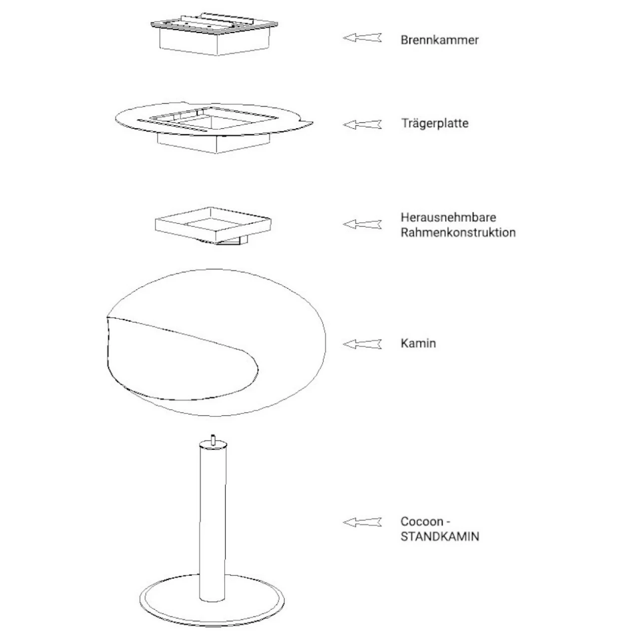 Cocoon Fires PEDESTAL Designer Ethanolkamin Schwarz/Edelstahl – Bild 9