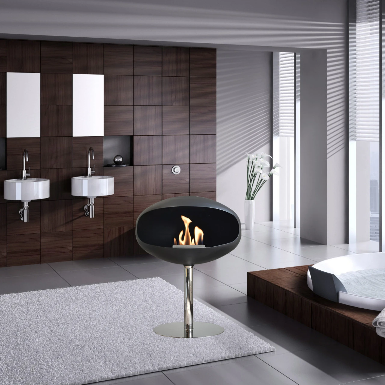 Cocoon Fires PEDESTAL Designer Ethanolkamin Schwarz/Edelstahl – Bild 7