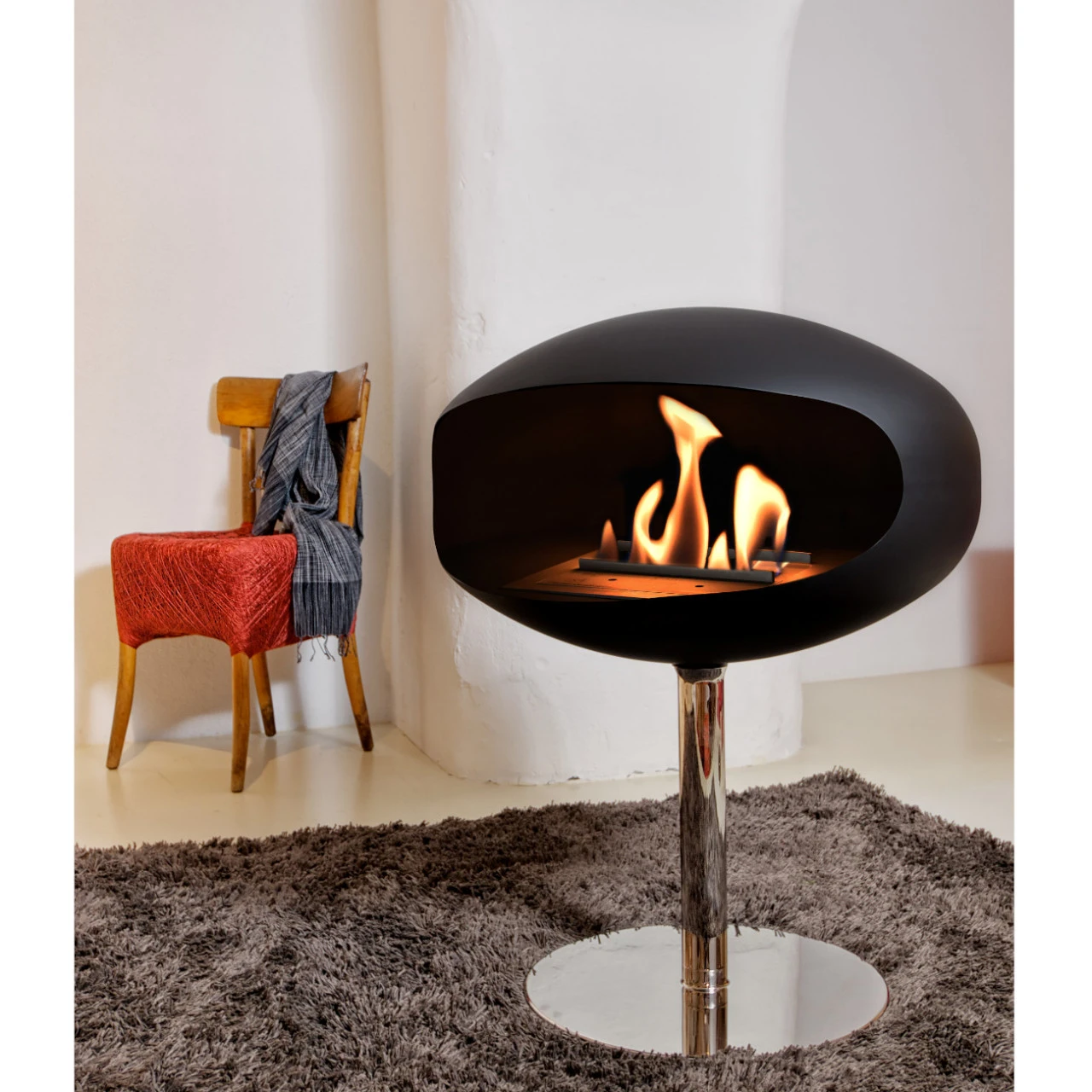 Cocoon Fires PEDESTAL Designer Ethanolkamin Schwarz/Edelstahl – Bild 5