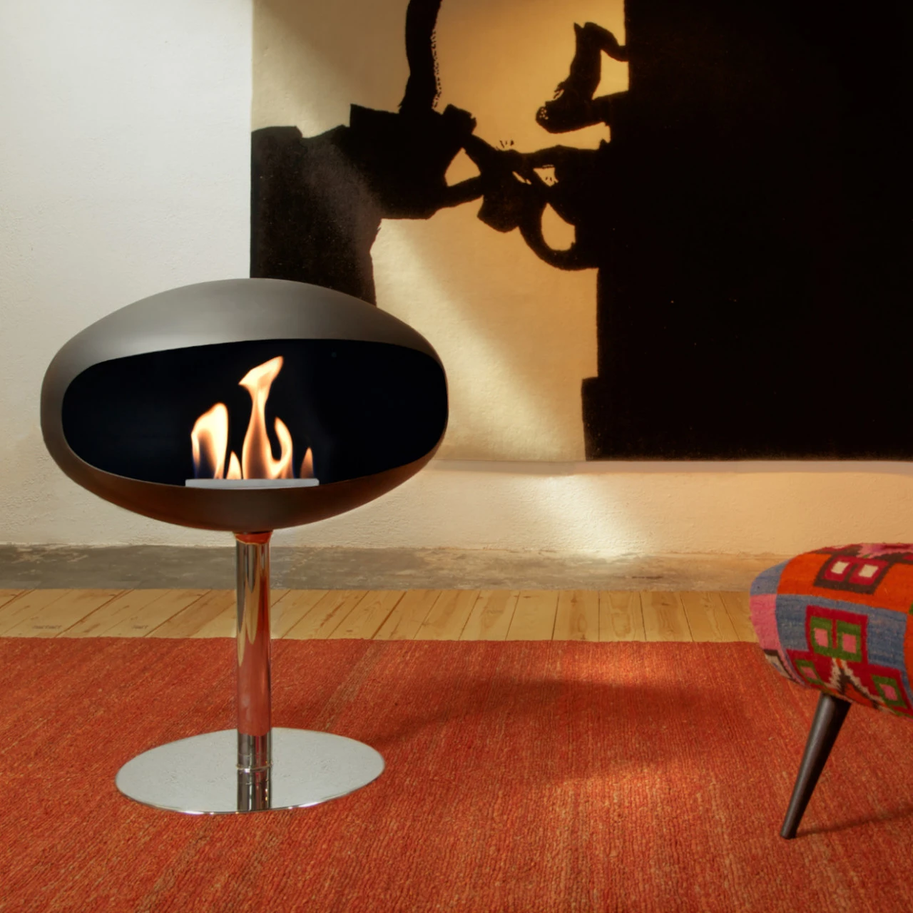 Cocoon Fires PEDESTAL Designer Ethanolkamin Schwarz/Edelstahl – Bild 2