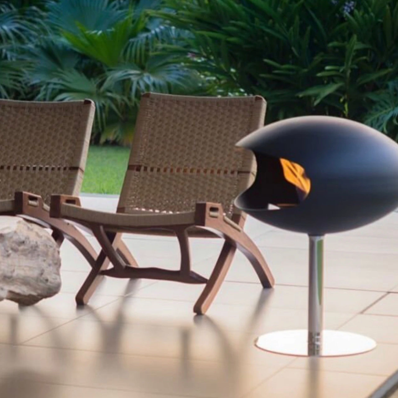 Cocoon Fires PEDESTAL Designer Ethanolkamin Schwarz/Edelstahl – Bild 6