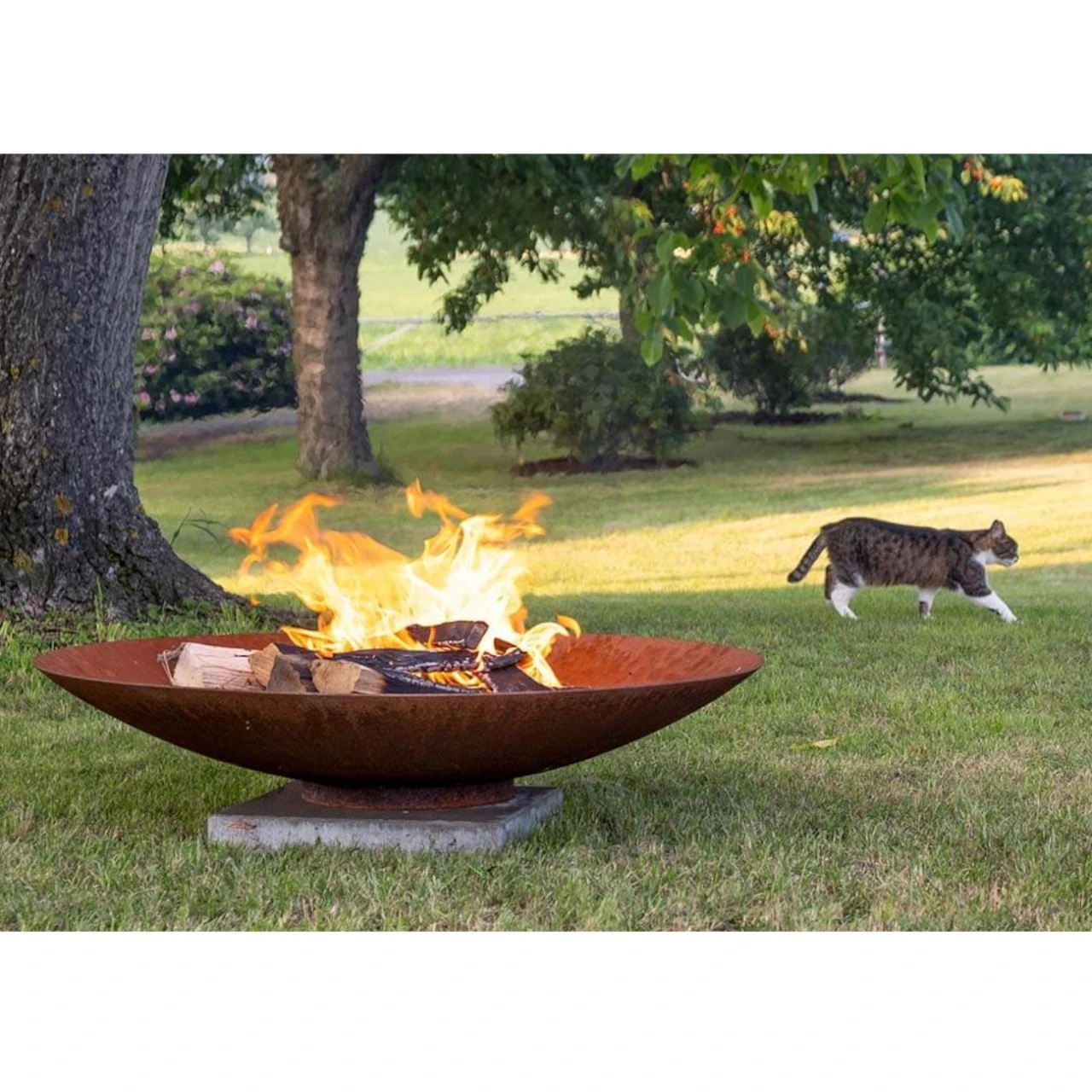 Gartenkamin Feuerschale PIO120 Cortenstahl – Bild 3