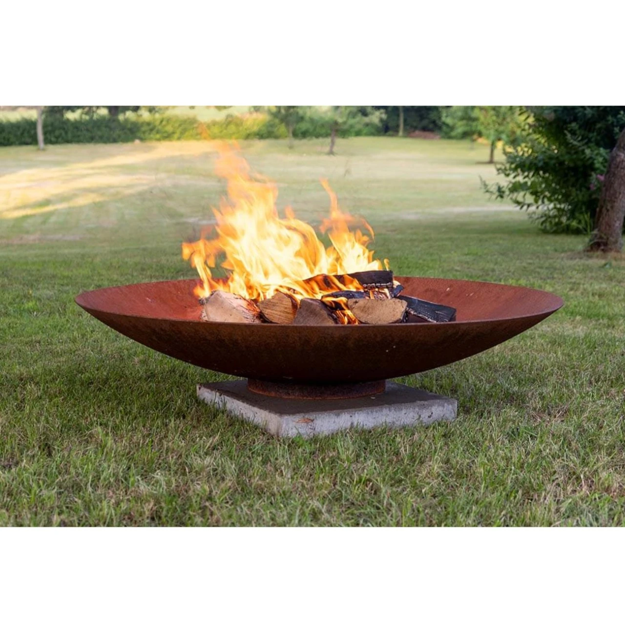 Gartenkamin Feuerschale PIO120 Cortenstahl – Bild 2
