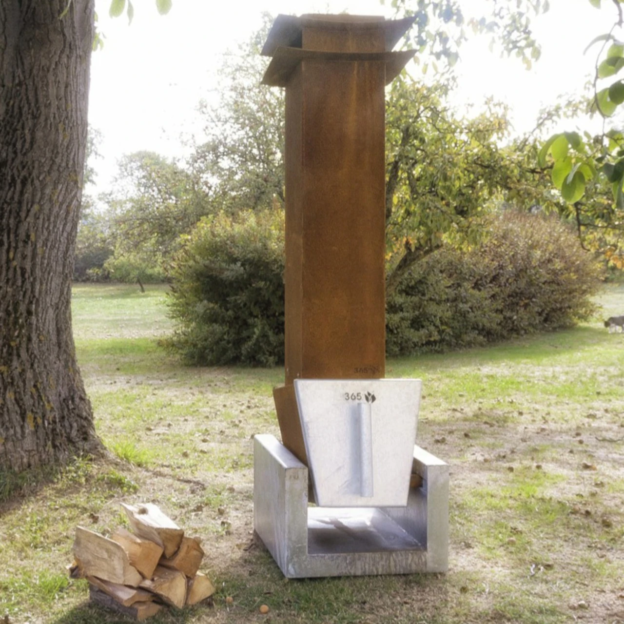 Gartenkamin TIBET Cortenstahl Mit Optionalem Grillrost – Bild 5