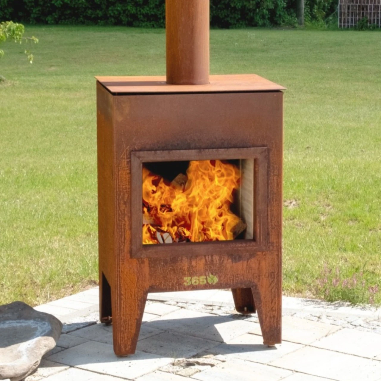 Gartenkamin JORIK Cortenstahl Mit Optionalem Grillrost – Bild 2