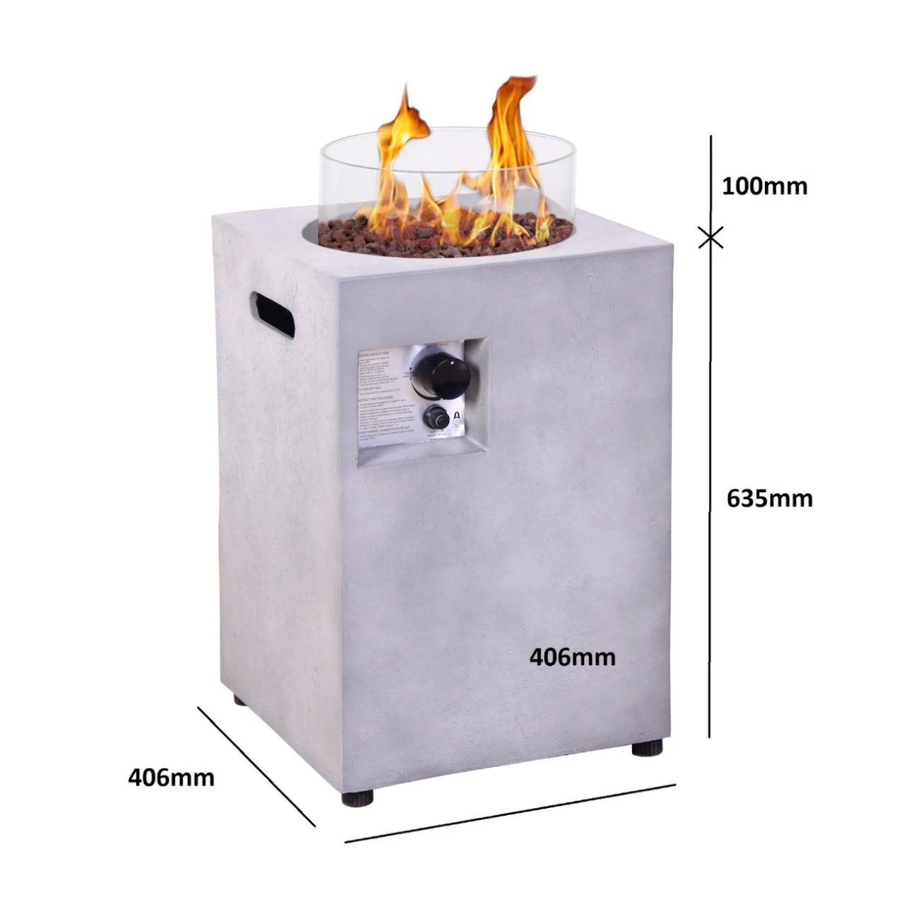 Column 40 Gaskamin Außenkamin Betonoptik – Bild 4