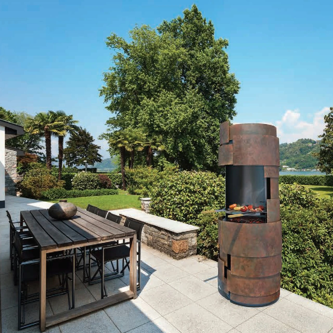 Intermezzo Designer Grill Gartenkamin Cortenstahl – Bild 9