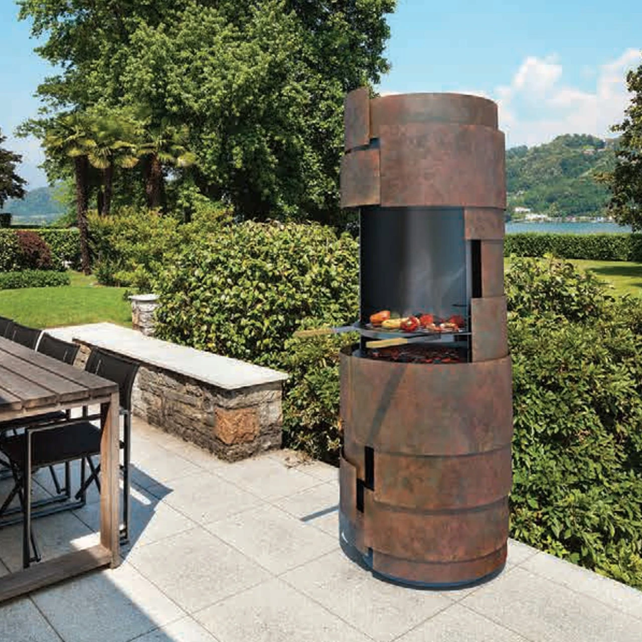 Intermezzo Designer Grill Gartenkamin Cortenstahl – Bild 7