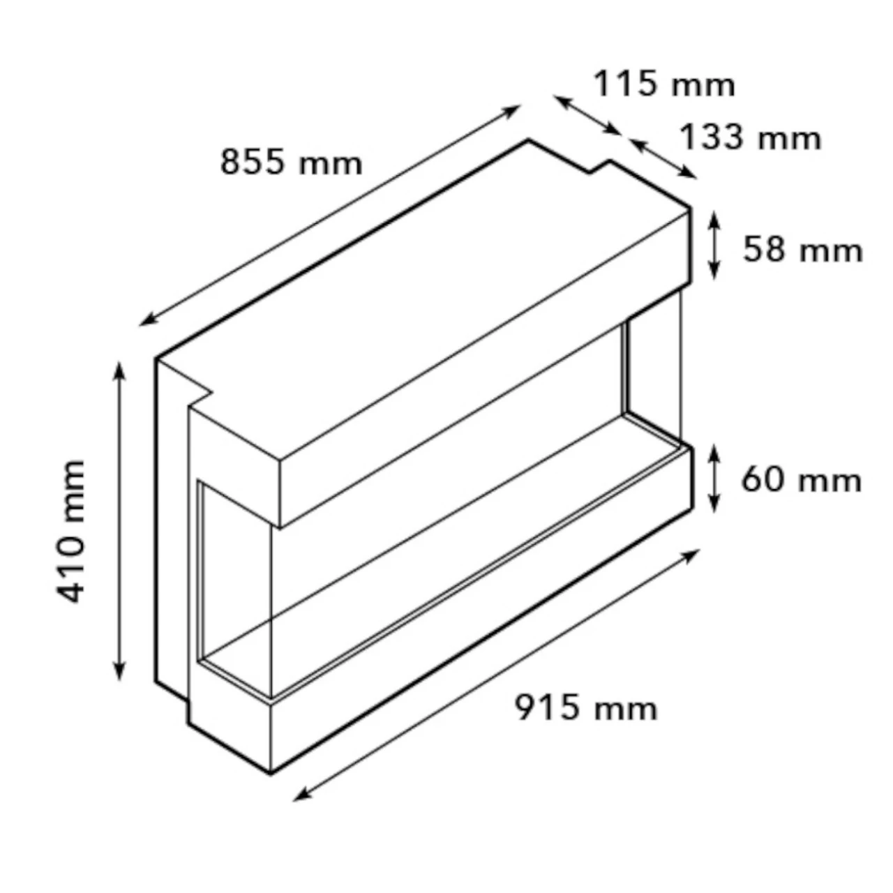 Levico 90 3D LED Kamineinsatz Einbaukamin – Bild 9