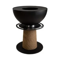 Juno 1000 Gartenkamin Plancha Grill Schwarz