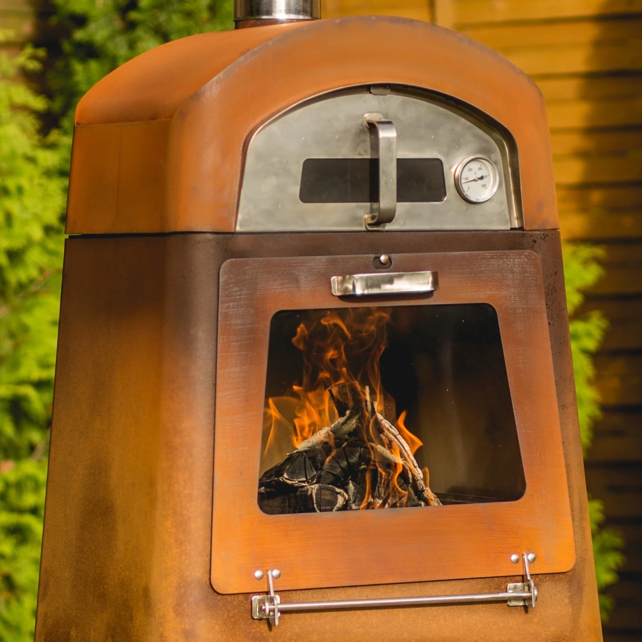 Nexo Pizza Holzofen Mit Grillplatte Cortenstahl – Bild 3