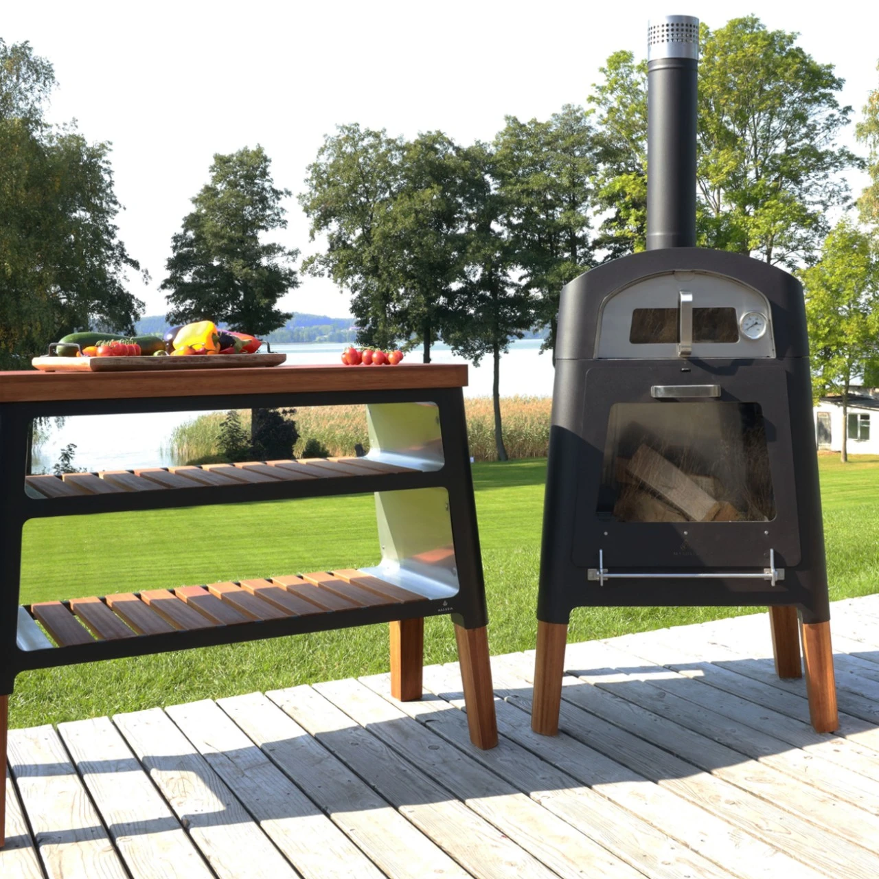 Nexo Pizza Holzofen Mit Grillplatte Schwarz – Bild 14