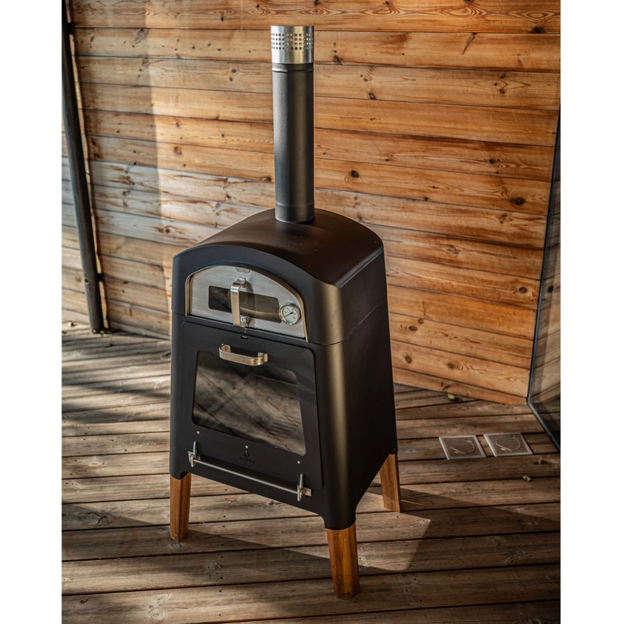 Nexo Pizza Holzofen Mit Grillplatte Schwarz – Bild 4