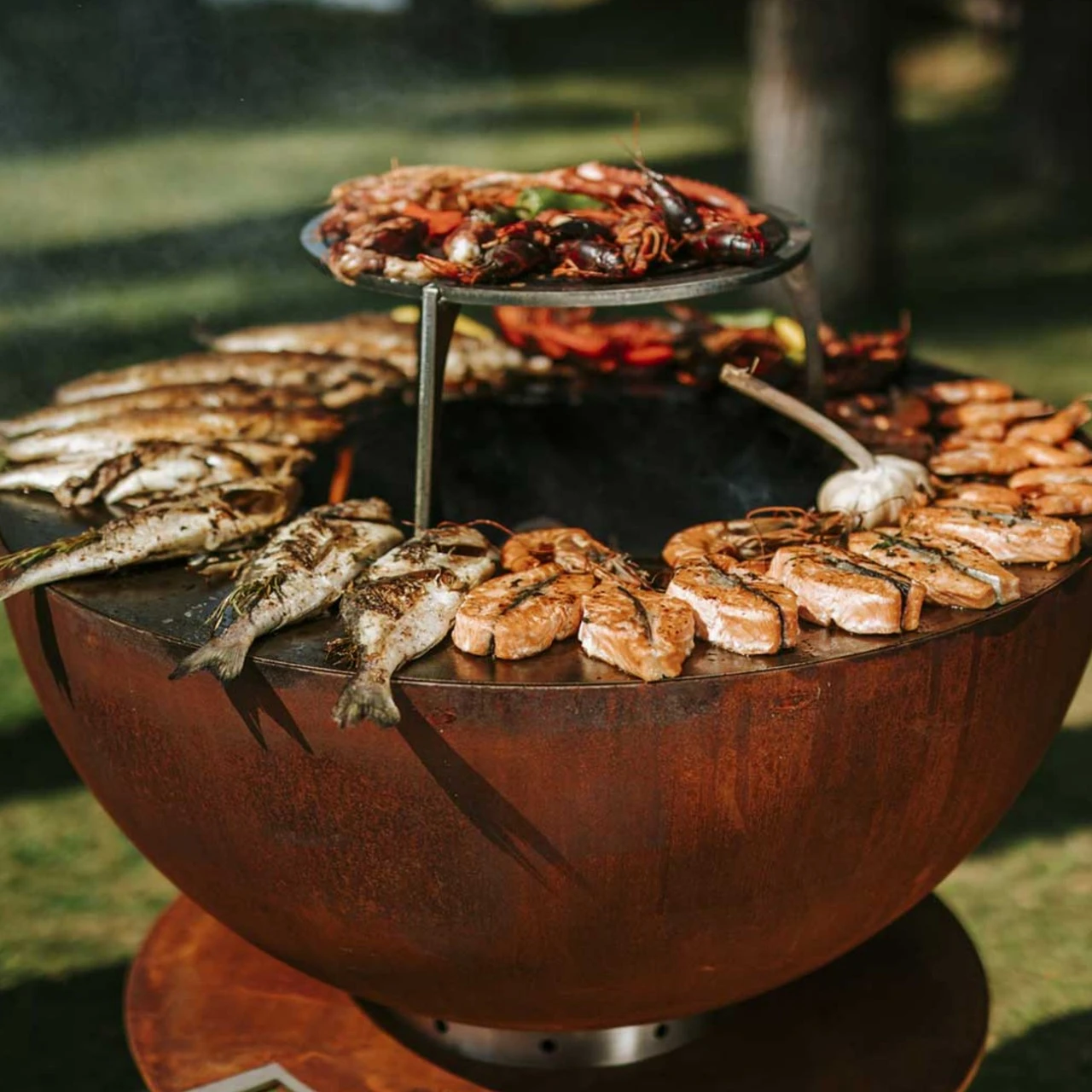 Stilo 1000 Plancha Grill Gartenkamin Cortenstahl – Bild 3