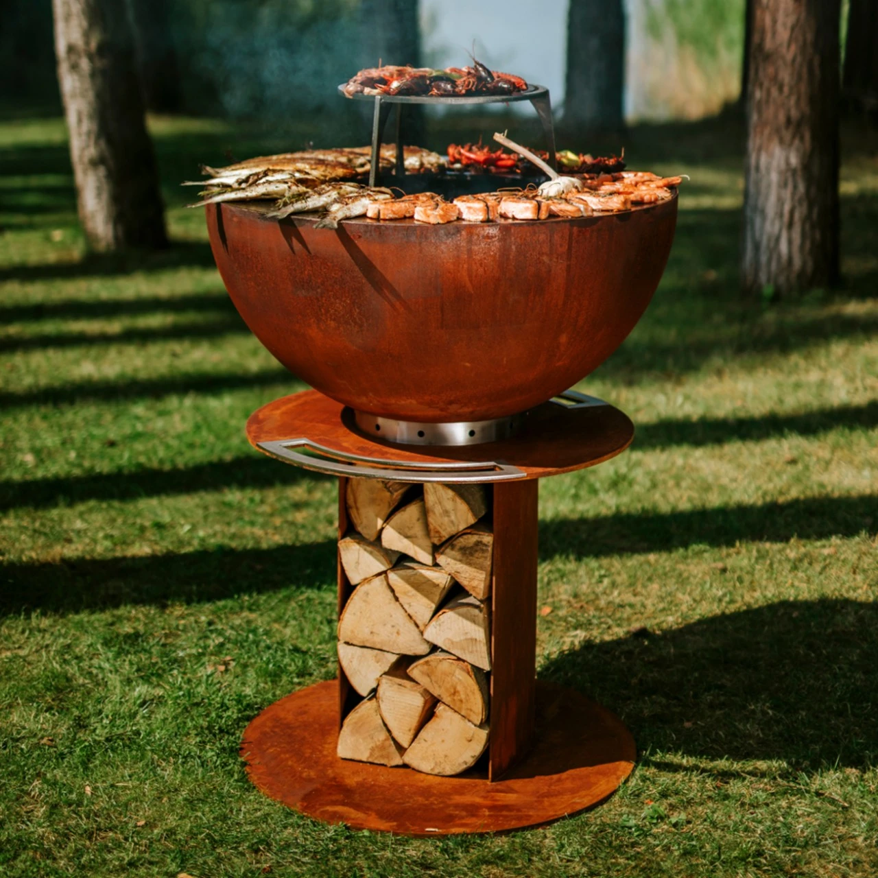 Stilo 800 Plancha Grill Gartenkamin Cortenstahl – Bild 2