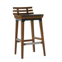 Nexo Iroko-Holz Garten Bar Hocker Schwarz