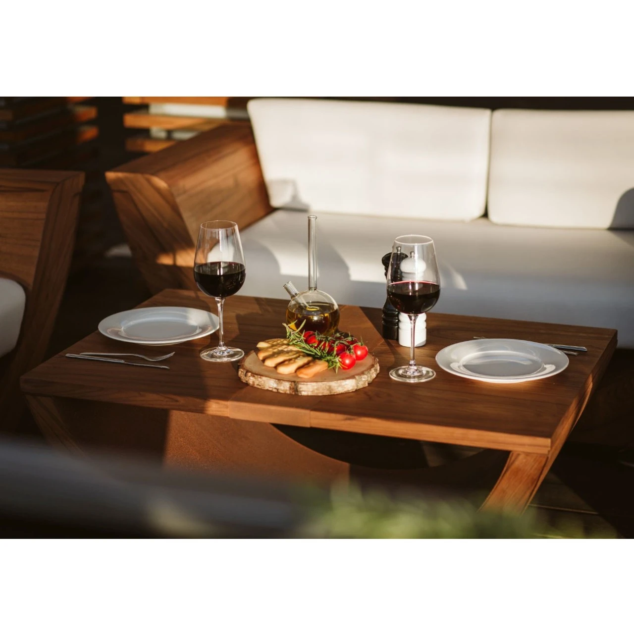 Narie Outdoor Lounge Sitzgruppe Mit Couch Tisch Cortenstahl Ice Weiß – Bild 8