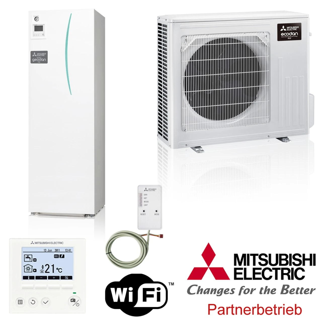 Mitsubishi Eco Inverter Heizen/Kühlen 5 KW Wärmepumpen Set 9.15