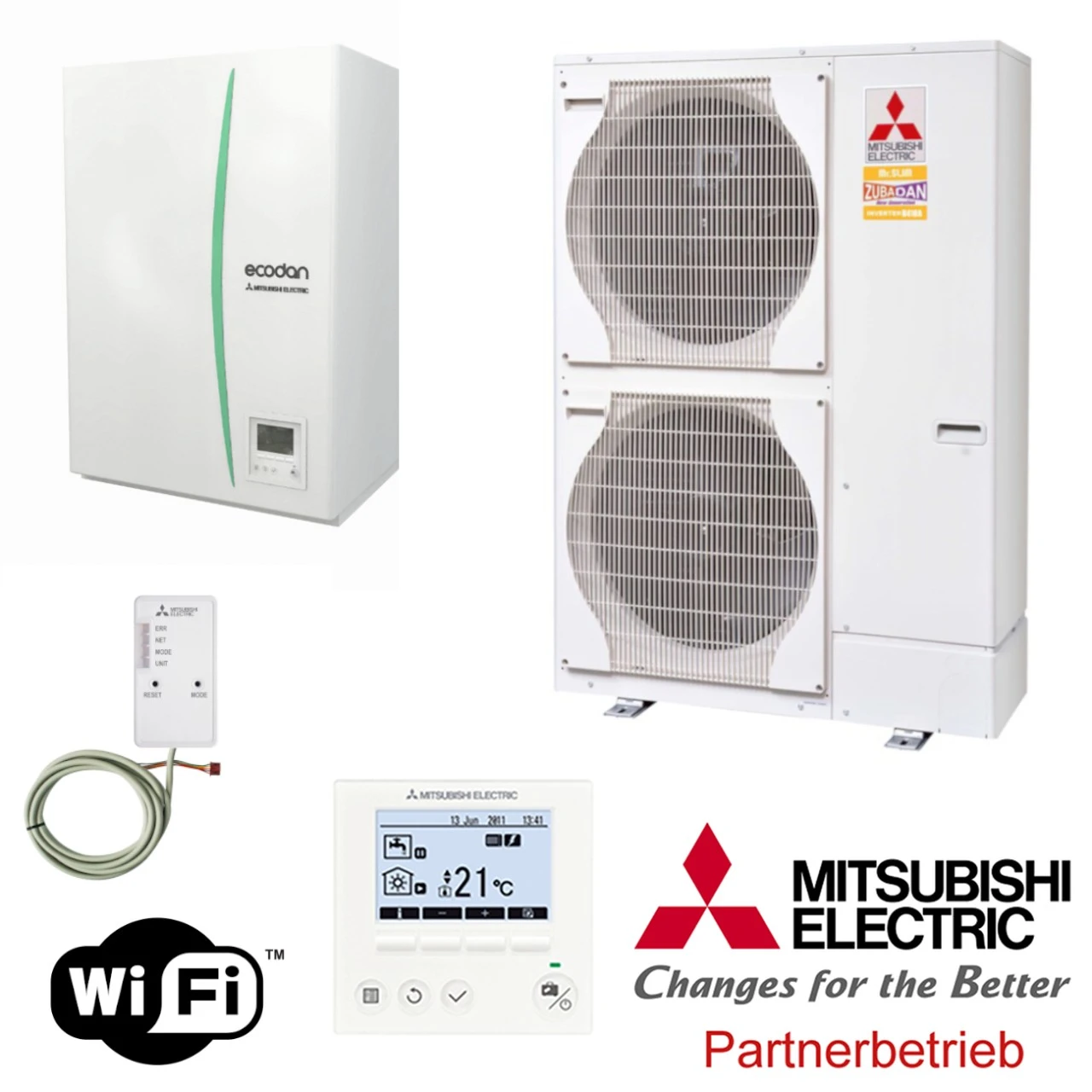 Mitsubishi Zubadan 23 KW Wärmepumpen-Set 3.5 Hydromodul Heizen/Kühlen