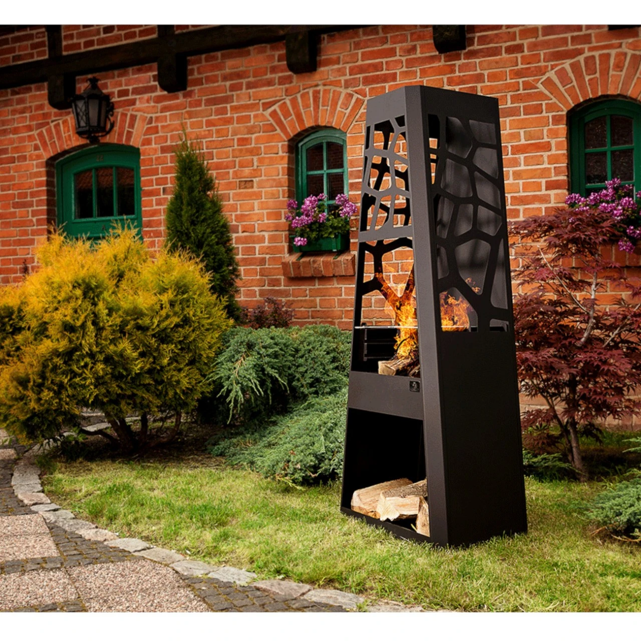 Gartenkamin / Grill BLF-01 Schwarz – Bild 3