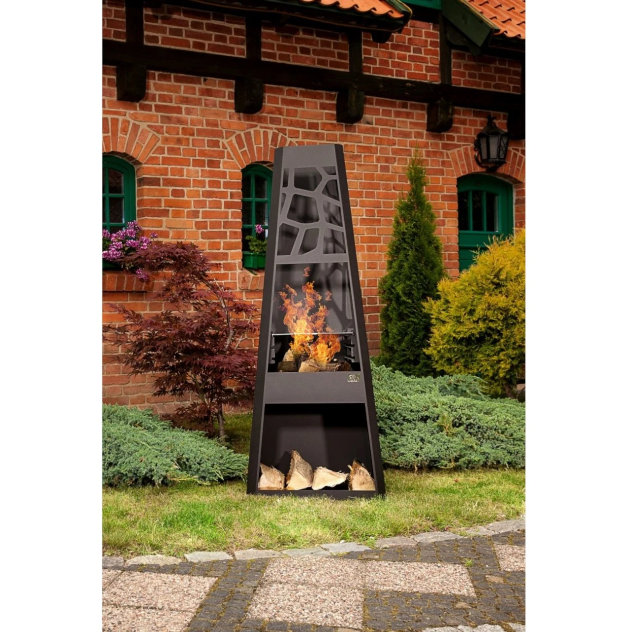 Gartenkamin / Grill BLF-01 Schwarz – Bild 2