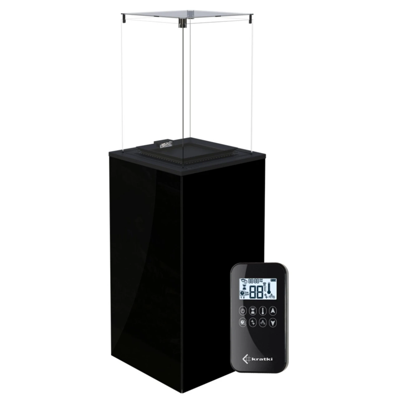 Patio Glas Schwarz Gasheizpilz Gasheizstrahler Gaskamin – Bild 7