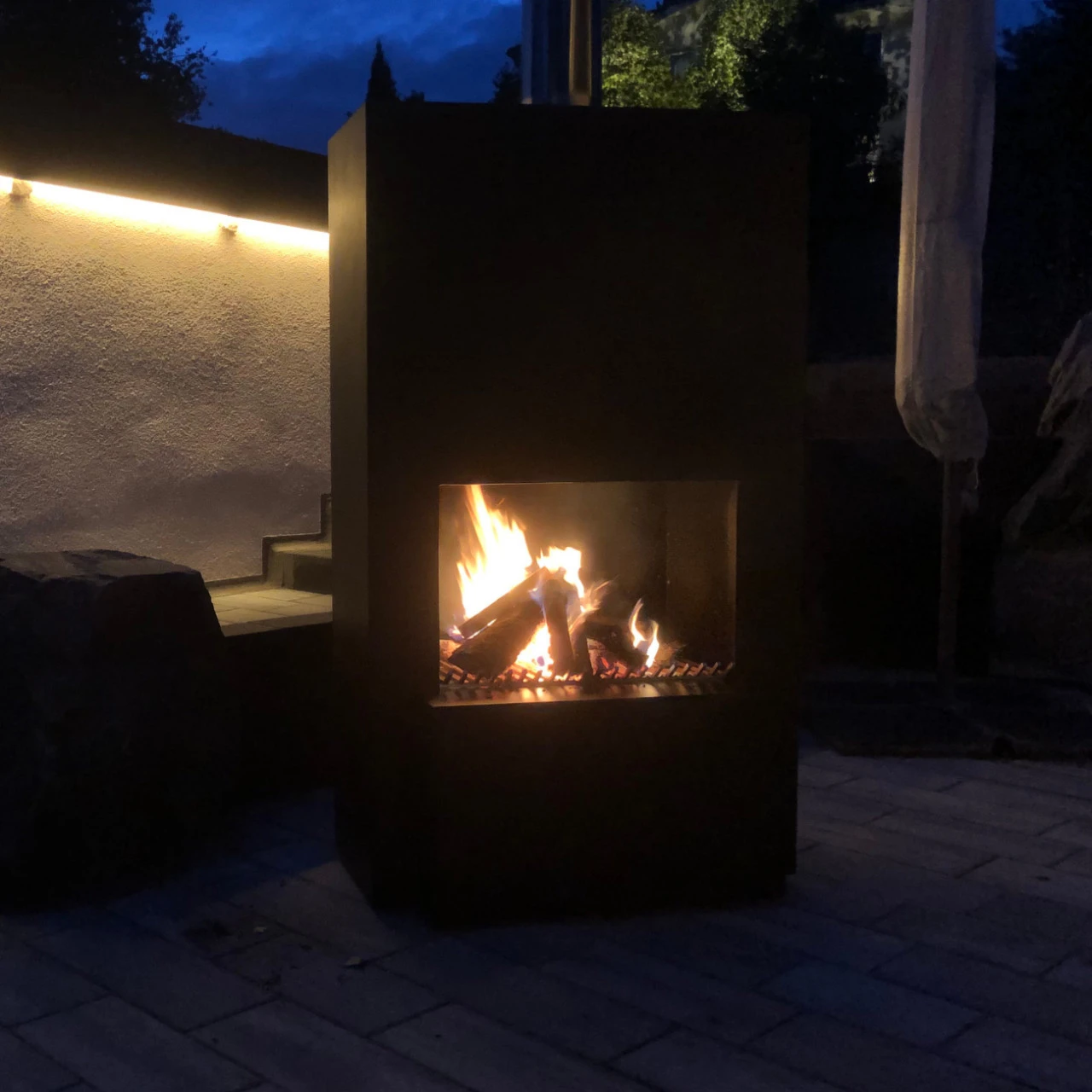 Outdoor/Garten Kamin Feuersäule Pinacate In Schwarz Stahl – Bild 5