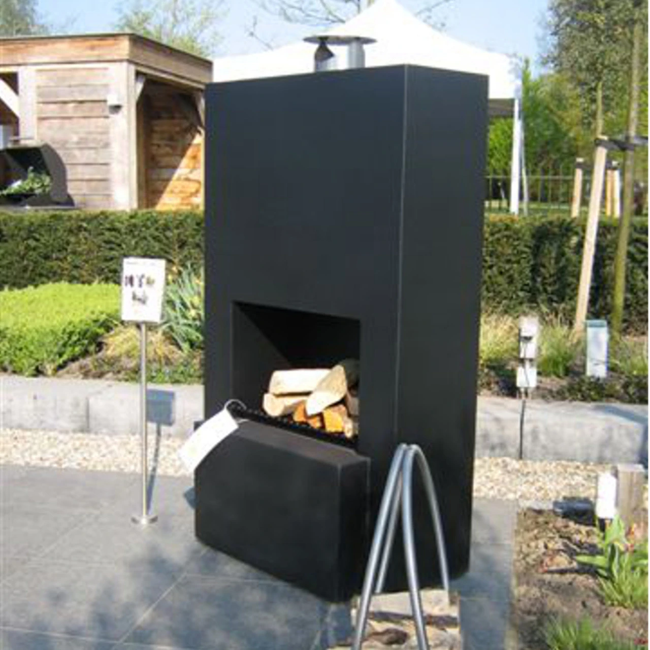 Outdoor/Garten Kamin Feuersäule Pinacate In Schwarz Stahl – Bild 6