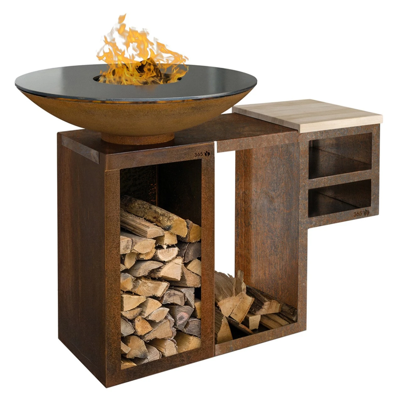 Gartenkamin Plancha Grill Premium PIO100 Cortenstahl – Bild 5