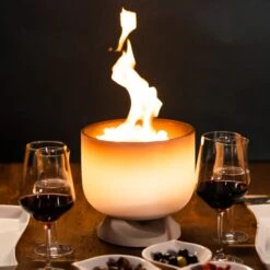 QFlame Ethanol Tischkamin Mit Beton Sockel