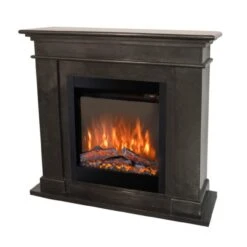 Kos Levico LED Kamin Naturstein Schwarz