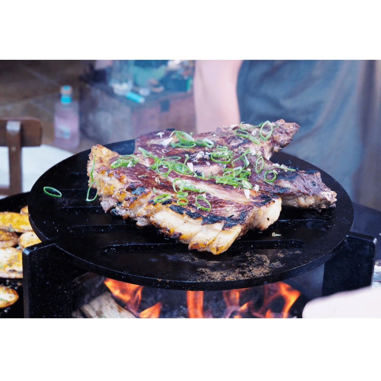 Gartenkamin Plancha Grill Premium PIO100 Cortenstahl – Bild 10