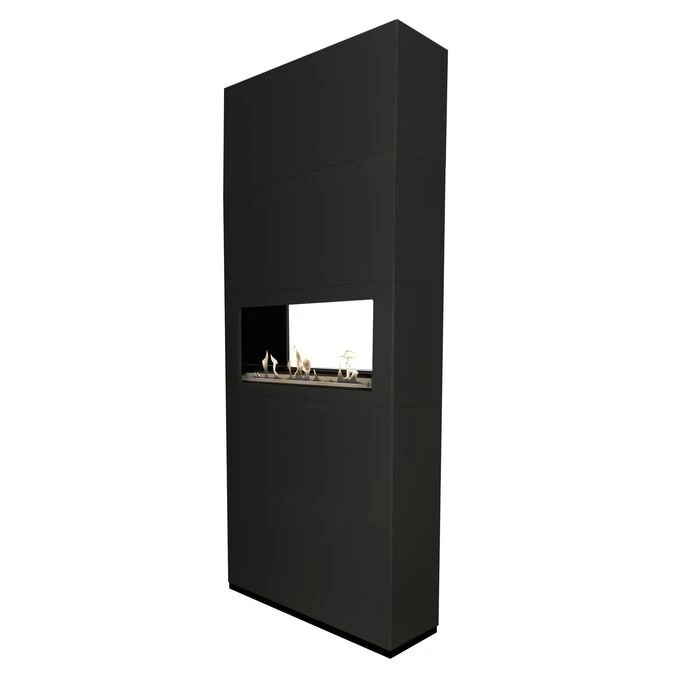 Ambiance Tunnel Bioethanol Kamin Schwarz Mit Keramik Brenner